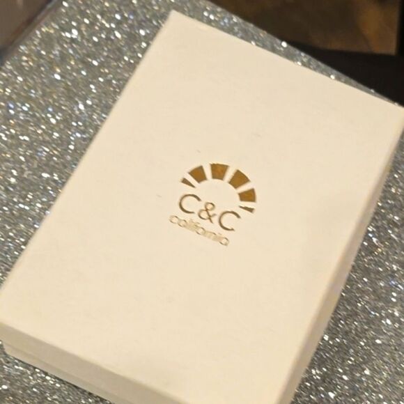 C & C California Positivity Rhinestone Smiley Face Necklace Set - Picture 6 of 6